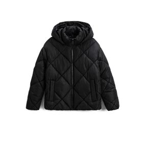 Koton 999 Kadın Siyah Oversize Anorak Kapüşonlu Cepli Mont