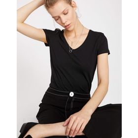 Koton 9KAK12933UK Siyah Kadın T-Shirt