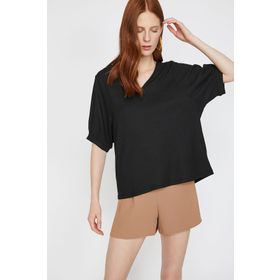 Koton 9KAK12933UK Siyah Kadın T-Shirt