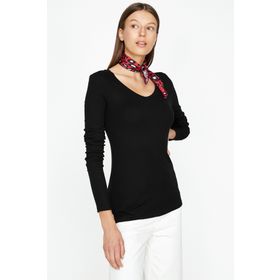 Koton 9KAK12933UK Siyah Kadın T-Shirt