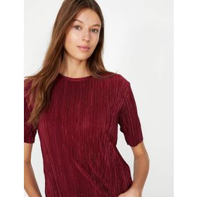 Koton 9KAK13778EK Bordo Kadın T-Shirt
