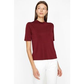 Koton 9KAK13778EK Bordo Kadın T-Shirt