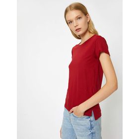 Koton 9KAK13778EK Bordo Kadın T-Shirt