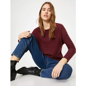 Koton 9KAK13778EK Bordo Kadın T-Shirt