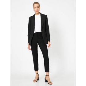 Koton 9KAK42238RW Siyah Cep Detaylı Kadın Pantolon
