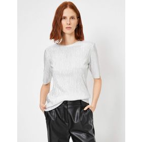 Koton 9KAM12160OK Gri Bisiklet Yaka Erkek T-shirt