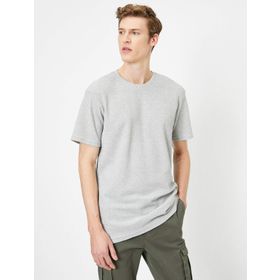 Koton 9KAM12160OK Gri Bisiklet Yaka Erkek T-shirt
