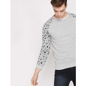Koton 9KAM71097DK Gri Baskılı Erkek Sweatshirt
