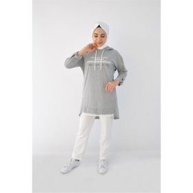 Koton 9KAM71097DK Gri Baskılı Erkek Sweatshirt