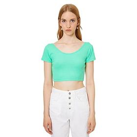 Koton 9YAL18498OK000 Oyuk Yaka Kadın T-Shirt