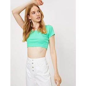 Koton 9YAL18498OK000 Oyuk Yaka Kadın T-Shirt