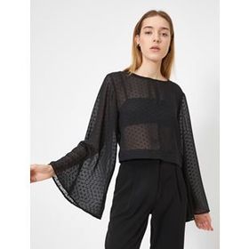 Koton 9YAL38026OK999 Püskül Detayli Crop Top Kadın Bluz