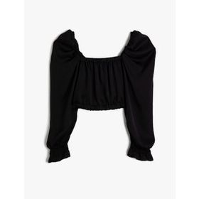 Koton 9YAL38026OK999 Püskül Detayli Crop Top Kadın Bluz