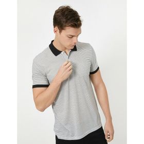 Koton 9YAM11490LK Beyaz Polo Yaka Kısa Kollu Erkek T-shirt