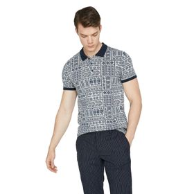 Koton 9YAM11502HK Lacivert Desenli Erkek Tişört