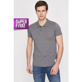 Koton 9YAM12032LK Gri Polo Yaka Erkek T-Shirt
