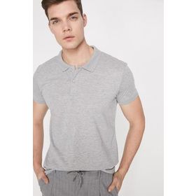 Koton 9YAM12032LK Gri Polo Yaka Erkek T-Shirt