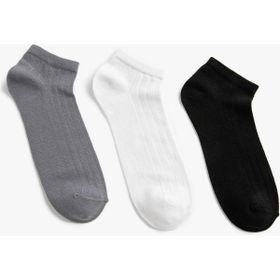 Koton Basic 3'lü Standart Gri Soket Çorap Seti