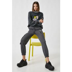 Koton Baskılı Beli Lastikli Jogger Kadın Eşofman Altı