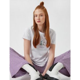 Koton Baskılı Kısa Kollu Pamuklu Kadın T-Shirt
