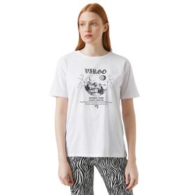 Koton Baskılı Kısa Kollu Pamuklu Kadın T-Shirt