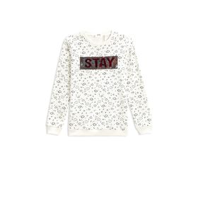 Koton Baskılı Uzun Kollu Bisiklet Yaka Pamuklu Kız Çocuk Sweatshirt