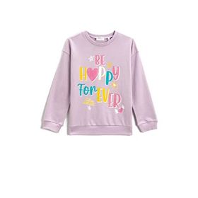 Koton Baskılı Uzun Kollu Bisiklet Yaka Pamuklu Kız Çocuk Sweatshirt