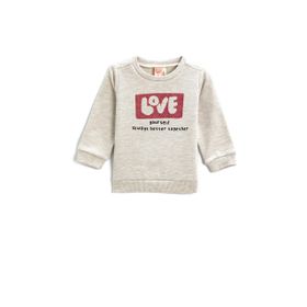 Koton Bej 24/36 Ay Bisiklet Yaka Kız Bebek Baskılı Sweatshirt