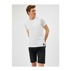 Koton Beyaz Bisiklet Yaka Erkek T-shirt