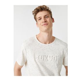 Koton Beyaz Bisiklet Yaka Erkek T-shirt
