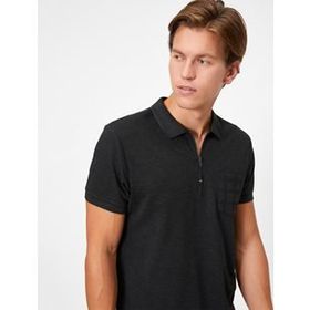 Koton Beyaz Polo Yaka Kısa Kollu Slim Fit Basic Erkek T-shirt