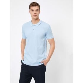 Koton Beyaz Polo Yaka Kısa Kollu Slim Fit Basic Erkek T-shirt
