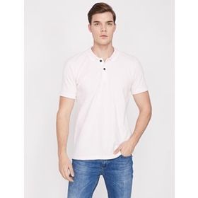 Koton Beyaz Polo Yaka Kısa Kollu Slim Fit Basic Erkek T-shirt