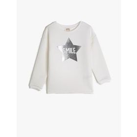 Koton Bisiklet Yaka Pamuklu Baskili Uzun Kollu Sweatshirt 1YKB16546OK