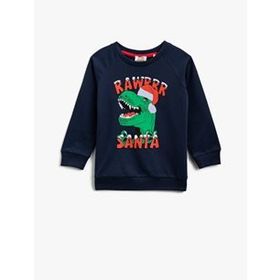 Koton Bisiklet Yaka Pamuklu Baskili Uzun Kollu Sweatshirt 1YKB16546OK