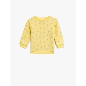 Koton Bisiklet Yaka Pamuklu Baskili Uzun Kollu Sweatshirt 1YKB16546OK