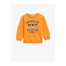 Koton Bisiklet Yaka Pamuklu Baskili Uzun Kollu Sweatshirt 1YKB16546OK