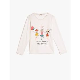 koton bisiklet yaka uzun kollu mickey baskılı tişört erkek bebek