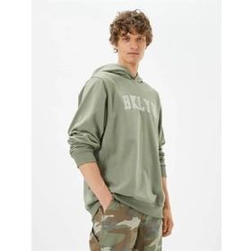 Koton Bisiklet Yaka Uzun Kollu Slogan Baskılı Sweatshirt, Erkek, Yeşil, L