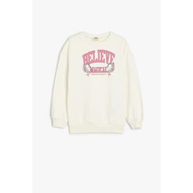 Koton Bisiklet Yaka Uzun Kollu Unicorn Baskılı Kız Çocuk Sweatshirt