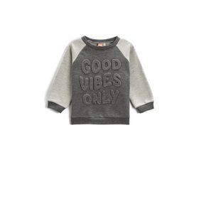 Koton Blok Renkli Bisiklet Yaka Kabartmalı Erkek Bebek Sweatshirt