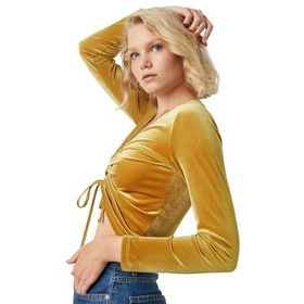 Koton Büzgülü Crop Tişört
