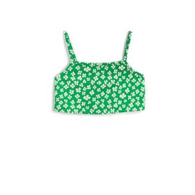 Koton Çiçekli Crop İnce Askılı Kız Çocuk Atlet