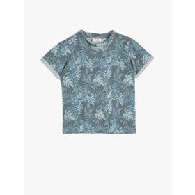 Koton Desenli Kısa Kollu T-Shirt 1YMB18779ZK
