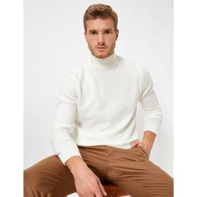 Koton Erkek Balikçi Yaka Uzun Kollu Triko Kazak Ekru 1KAM91168LT050XL