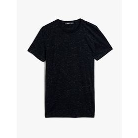 Koton Erkek Basic Kisa Kollu Bisiklet Yaka Tisört Lacivert 1YAM12136LK747XXL