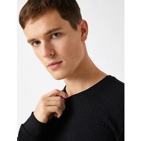 Koton Erkek Bisiklet Yaka Basic Uzun Kollu Kazak Siyah 1KAM91620GK999S