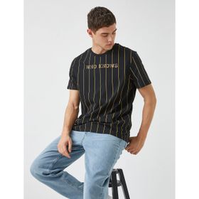 Koton Erkek Çizgili Baskılı T-Shirt
