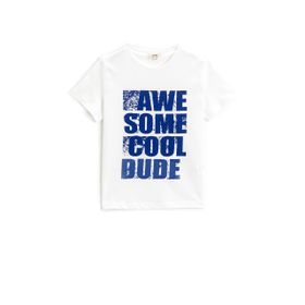 Koton Erkek Çocuk Slogan Baskılı Kısa Kollu T-Shirt