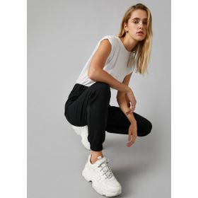 Koton Erkek Kamuflaj Desenli Seritli Jogger Esofman Alti Siyah 1YAM45316LK999L